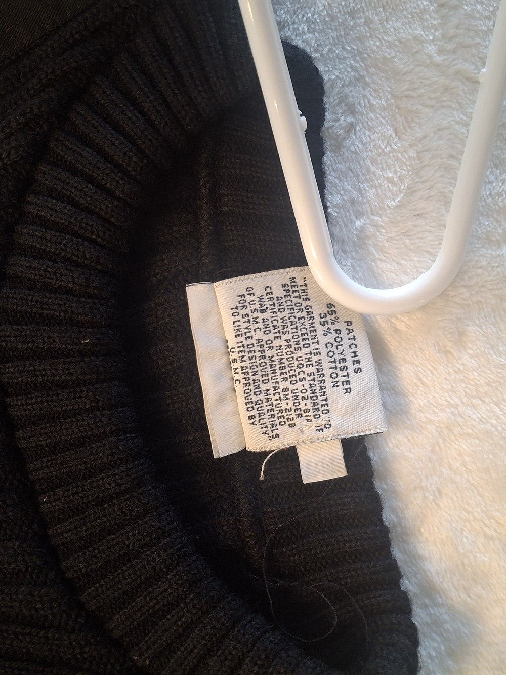 Black Ribbed Crewneck Sweater with Elbow Patches - Picture 3 of 11